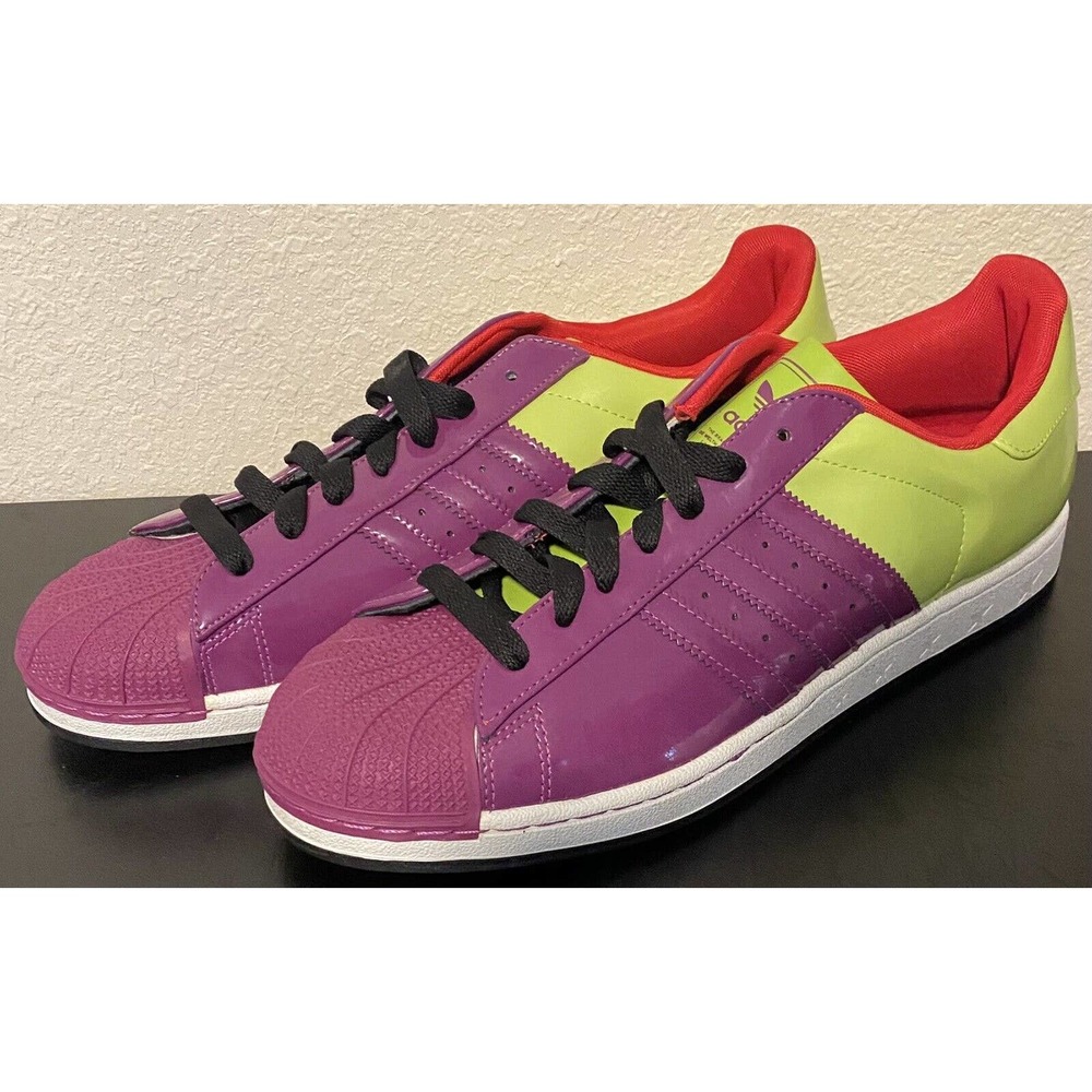 2009 Adidas Superstar 1 SS Purple Green Sneakers ART 762493 Men's 13